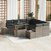 Set Divano da Giardino con cuscino 9 pcs Grigio polyrattan 3349155