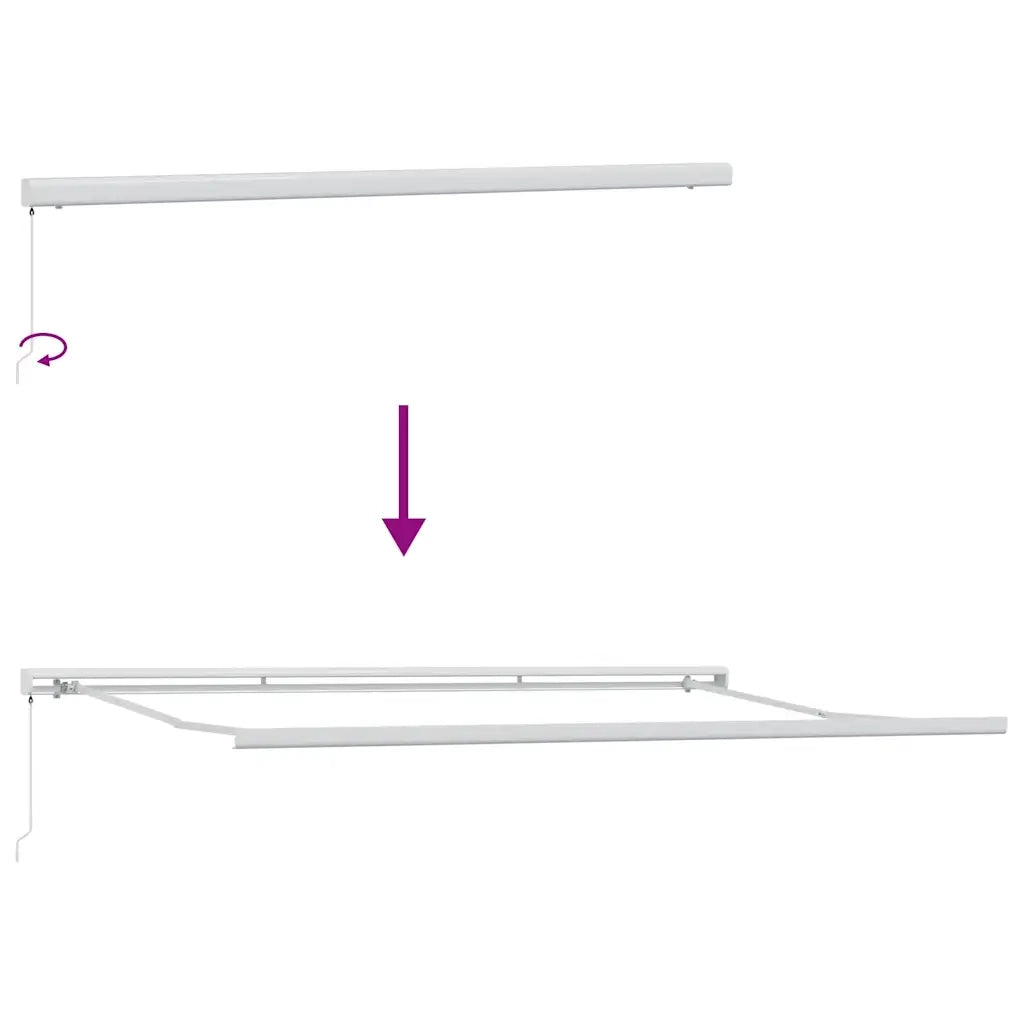 Tenda Retrattile Antracite e Bianca 4x3 m Tessuto e Alluminio 3216125
