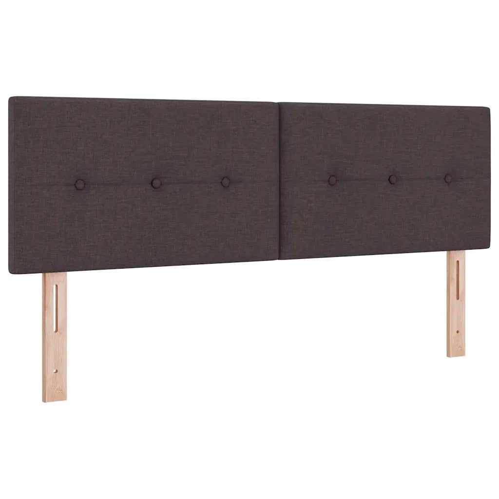 Letto a molle con testiera Marrone Scuro 190 x 140 cm Tessuto 3341100