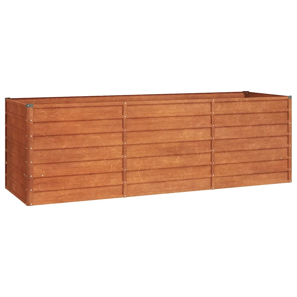 Letto Rialzato da Giardino Ruggine 240x80x77 cm Acciaio Corten 151961