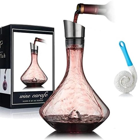 Caraffa da vino elegante con illuminazione e filtro