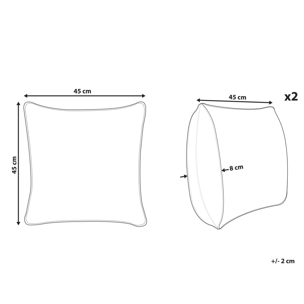 Set di 2 cuscini sparsi in tessuto bianco di cotone con motivo natalizio 45 x 45 cm Accessori per la decorazione