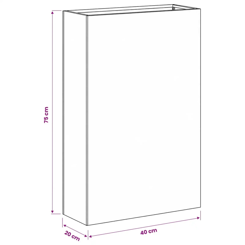 Vaso da giardino 2 pz Nero 40 x 20 x 75 cm 8005429
