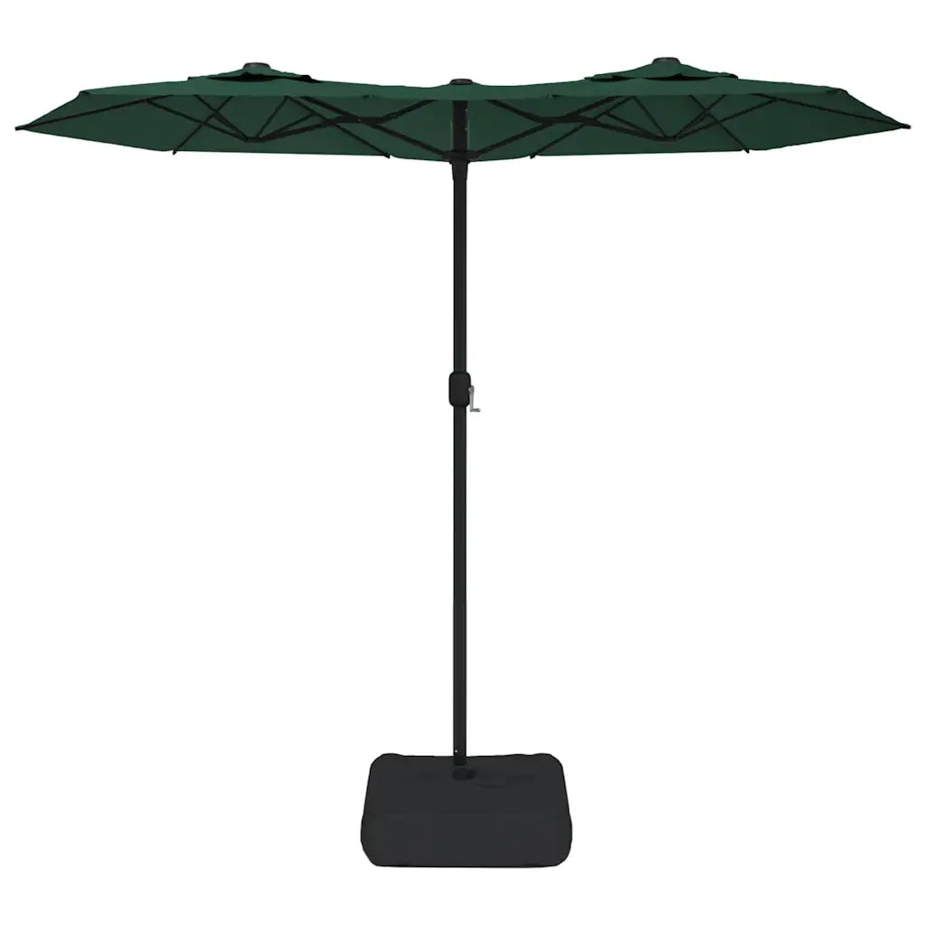 Ombrellone a Doppia Testa con LED Verde 316x145 cm 362970