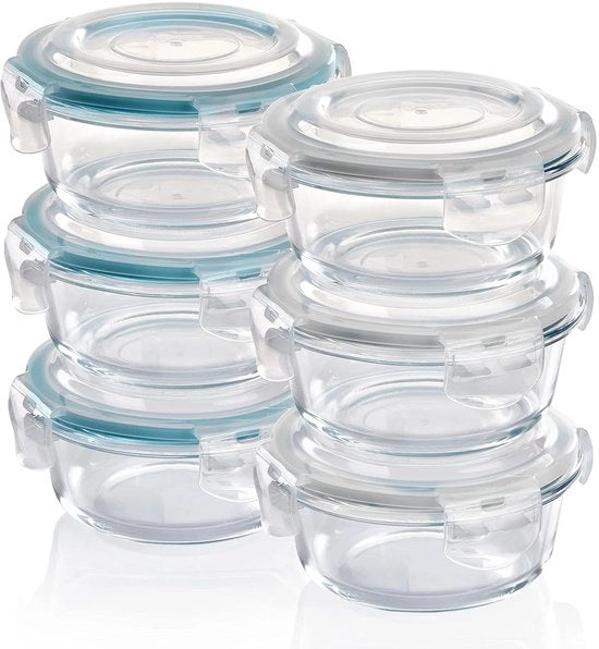 Set di 6 pentole in vetro borosilicato - 400 ml - BPA libero