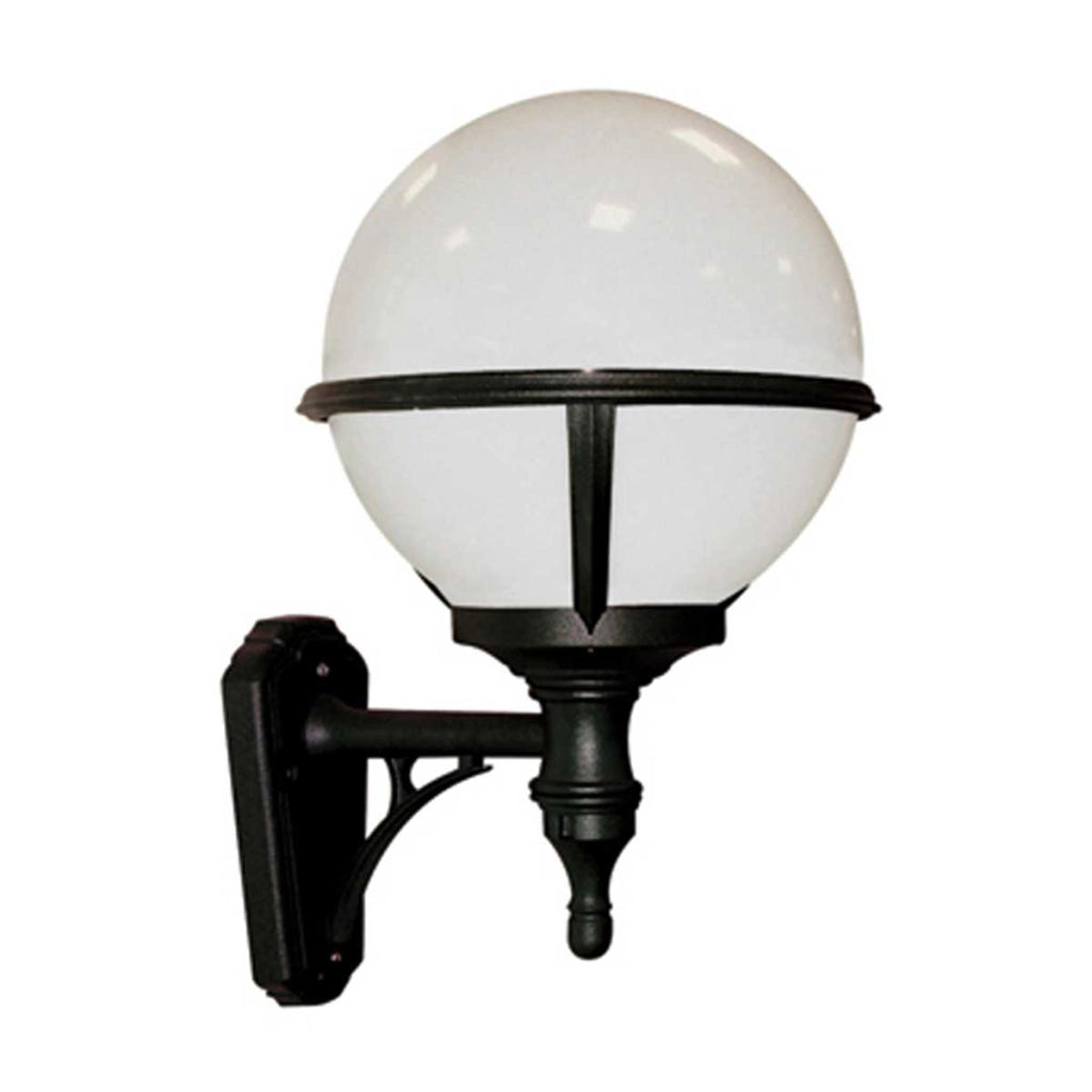 Applique esterna nera globo bianco E27 60W Elstead