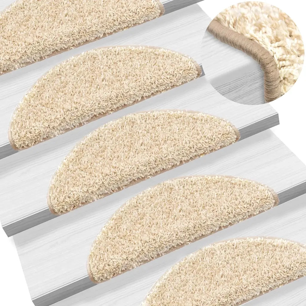 Tappetini per scale 20 pz 56x17x3 cm Crema Semicircolari 3365841