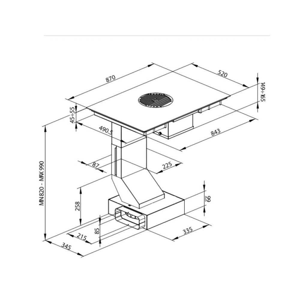 Piano cottura induzione con cappa integrata aspirante THEM87AKR