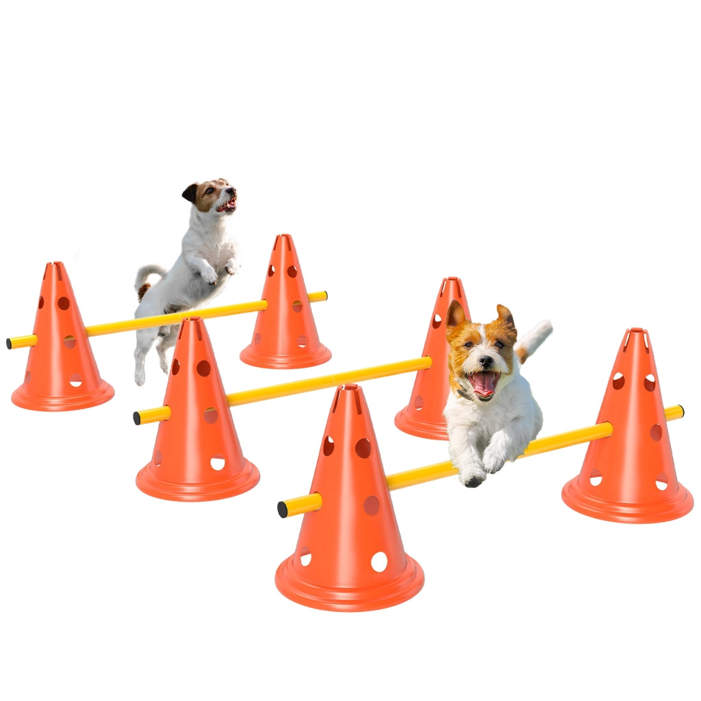 Set Agility per Cani 3 Pezzi ¨C Xylo ¨C con 6 Coni 3 Ostacoli e Borsa