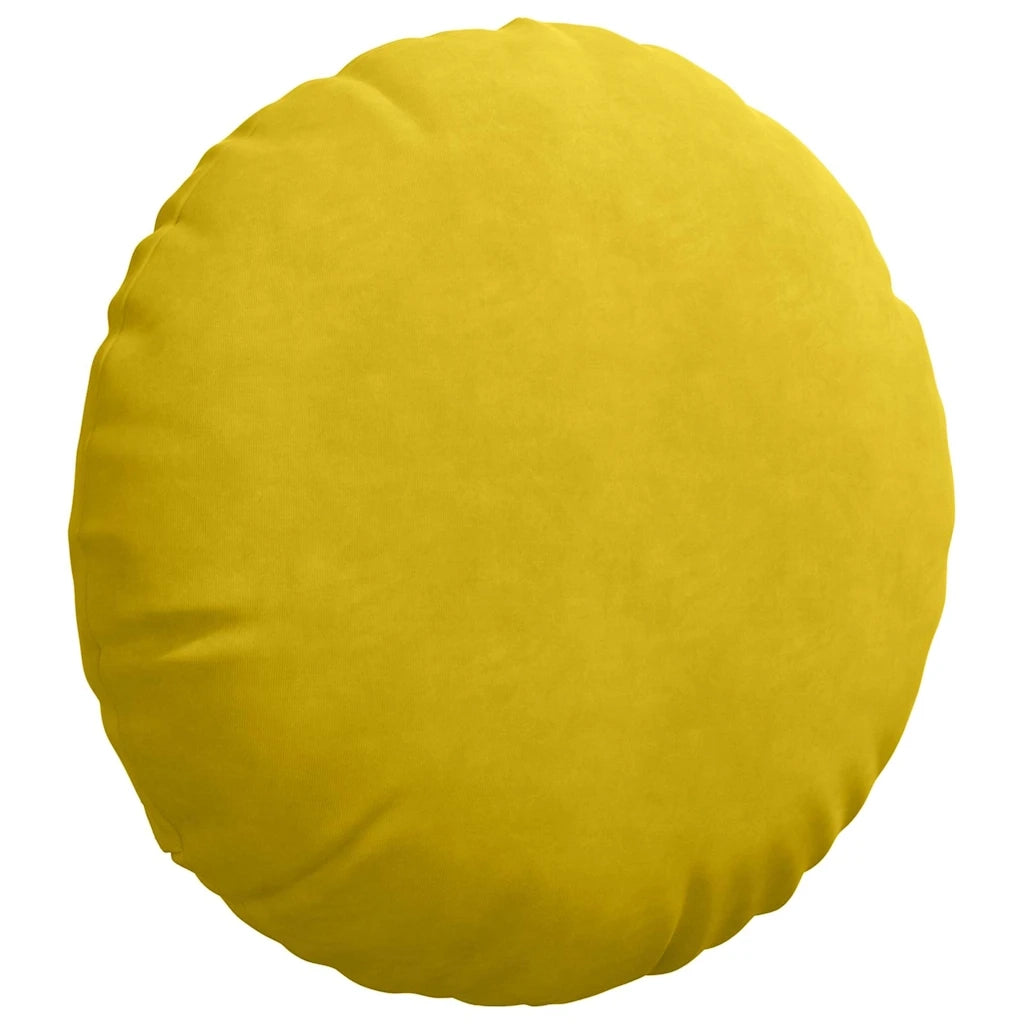 Cuscini per Seduta 2 pcs Giallo Ø50 x 19 cm Velluto 42014181