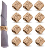 Set di tovaglioli in cotone - stile rustico e manufatto a mano - 12 pezzi