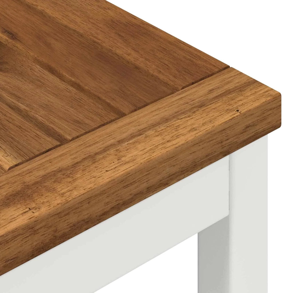 Tavolo da cena da giardino Naturale e Bianco 141 x 80,5 x 75 cm 901320