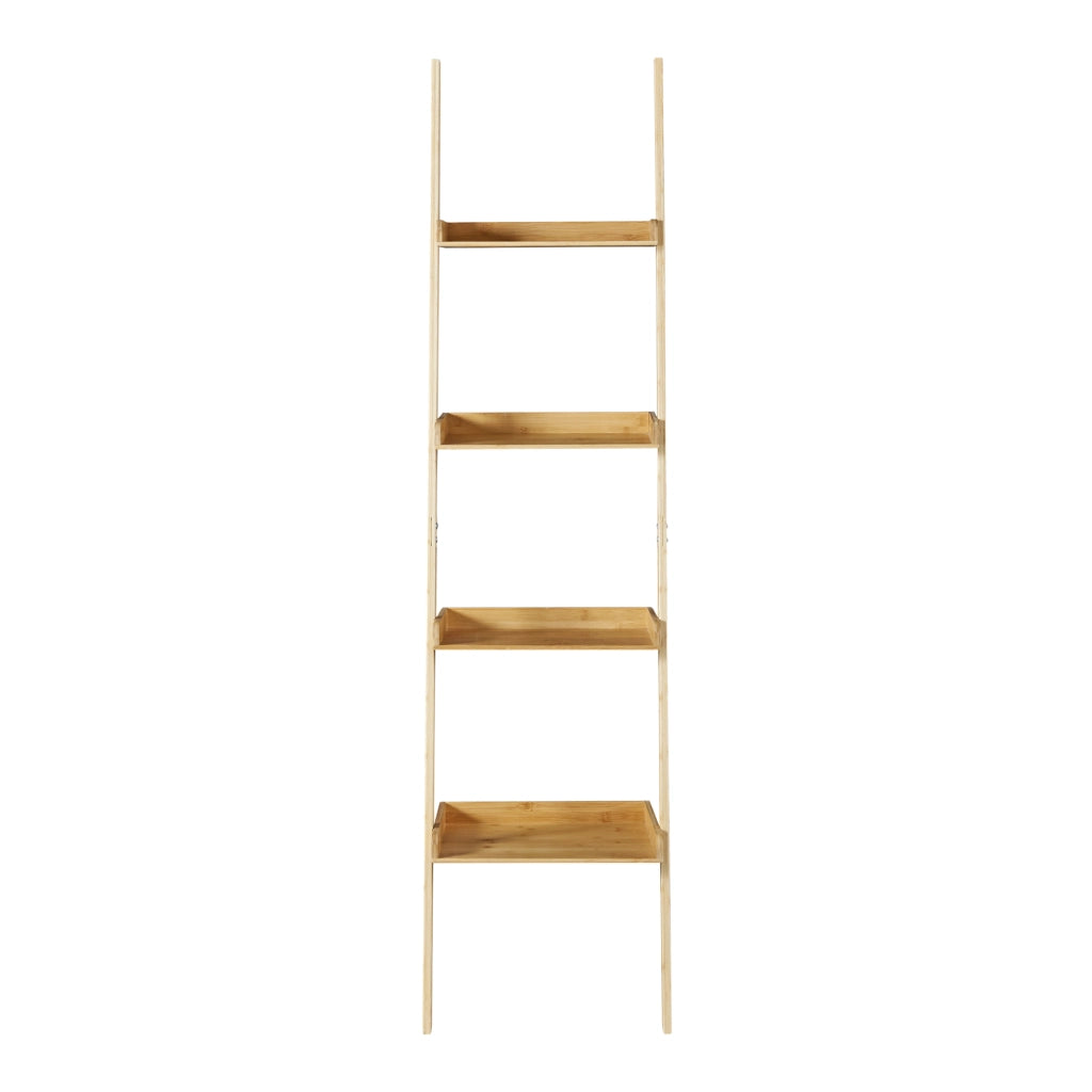 Scaffale da Terra Göinge a Forma di Scaletta 176 x 44 cm Bambù Naturale [en.casa]