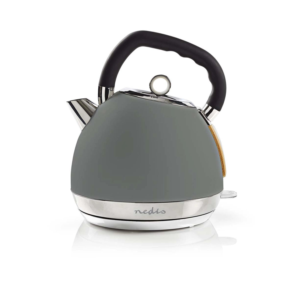 Bollitore elettrico Soft Touch 2200W da 1,8 l con controller Strix Grigio Nedis