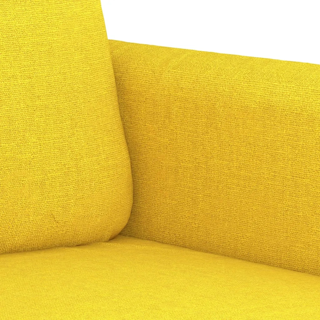 Set di Divani 3 pz con Cuscini Giallo Chiaro in Tessuto 3202131