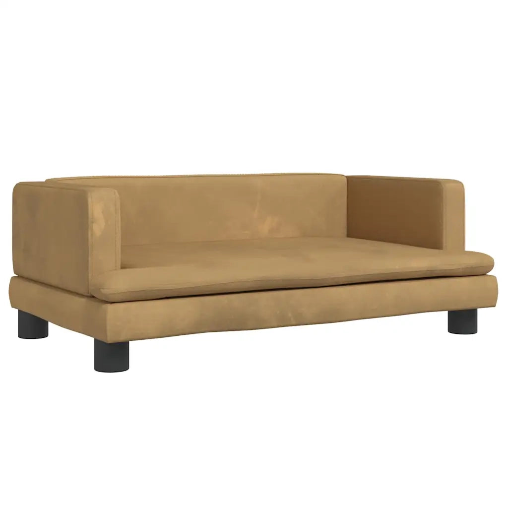 Divano per Bambini-Sofa-Divanetto Marrone 80x45x30 cm in Velluto