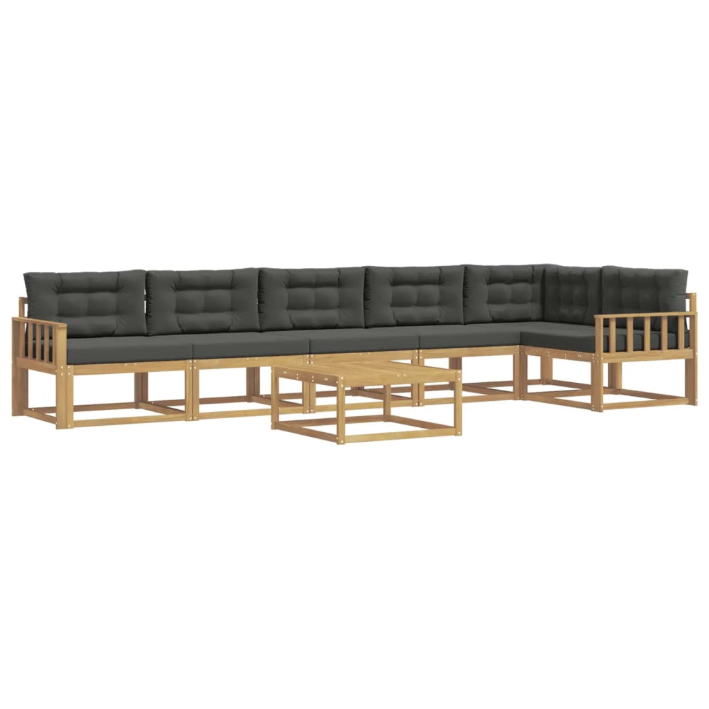 Set di divani da esterno 7 pz Bianco e Antracite Poliestere 3386546