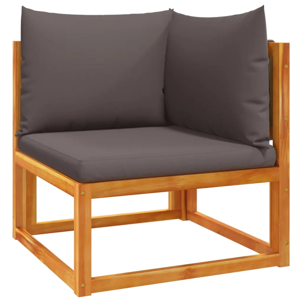 Set di divani da giardino 5 pezzi con cuscini in legno di acacia e corda 3278826