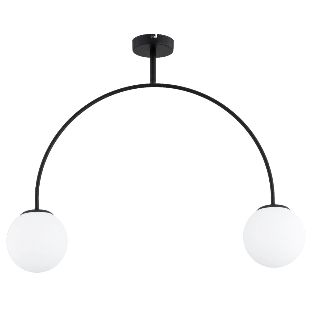 Lampada sospensione BENDO minimal arco nero 2xE14 sfere