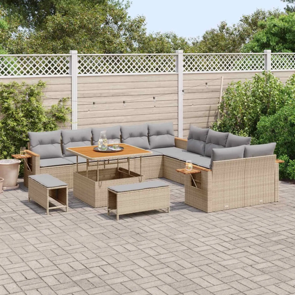 Set Divano da Giardino 13 pcs Beige polyrattan 3363097