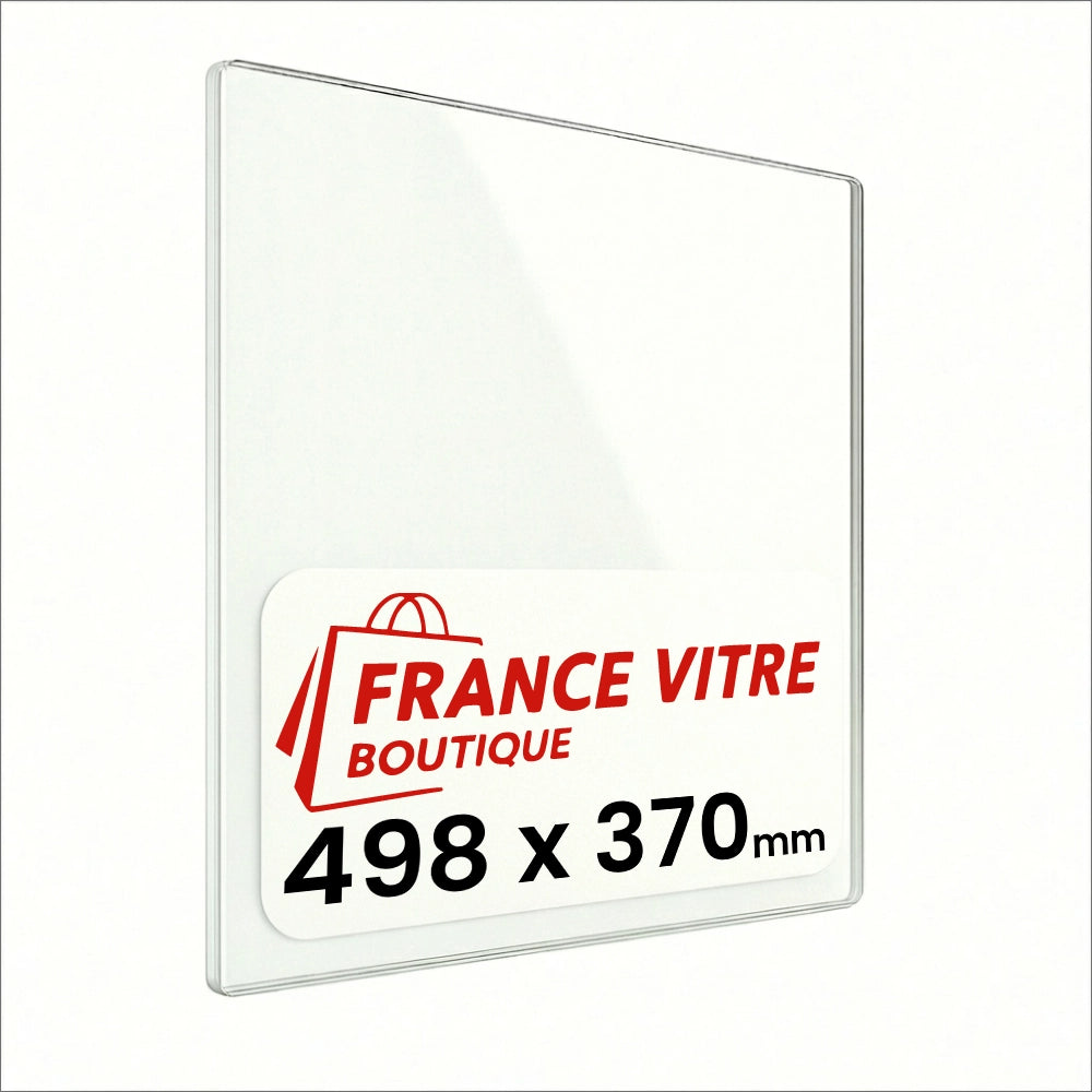 498 x 370 x 4 mm - Vetro per stufa a legna - vetro camino di ricambio - vetro per caminetto resistente al fuoco - France Vitre