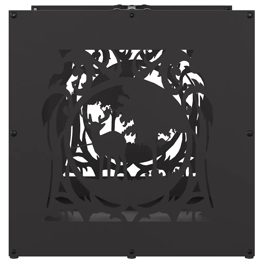 Rastrelliera per Legna da Ardere Nera 40x40x40 cm CFW8603078