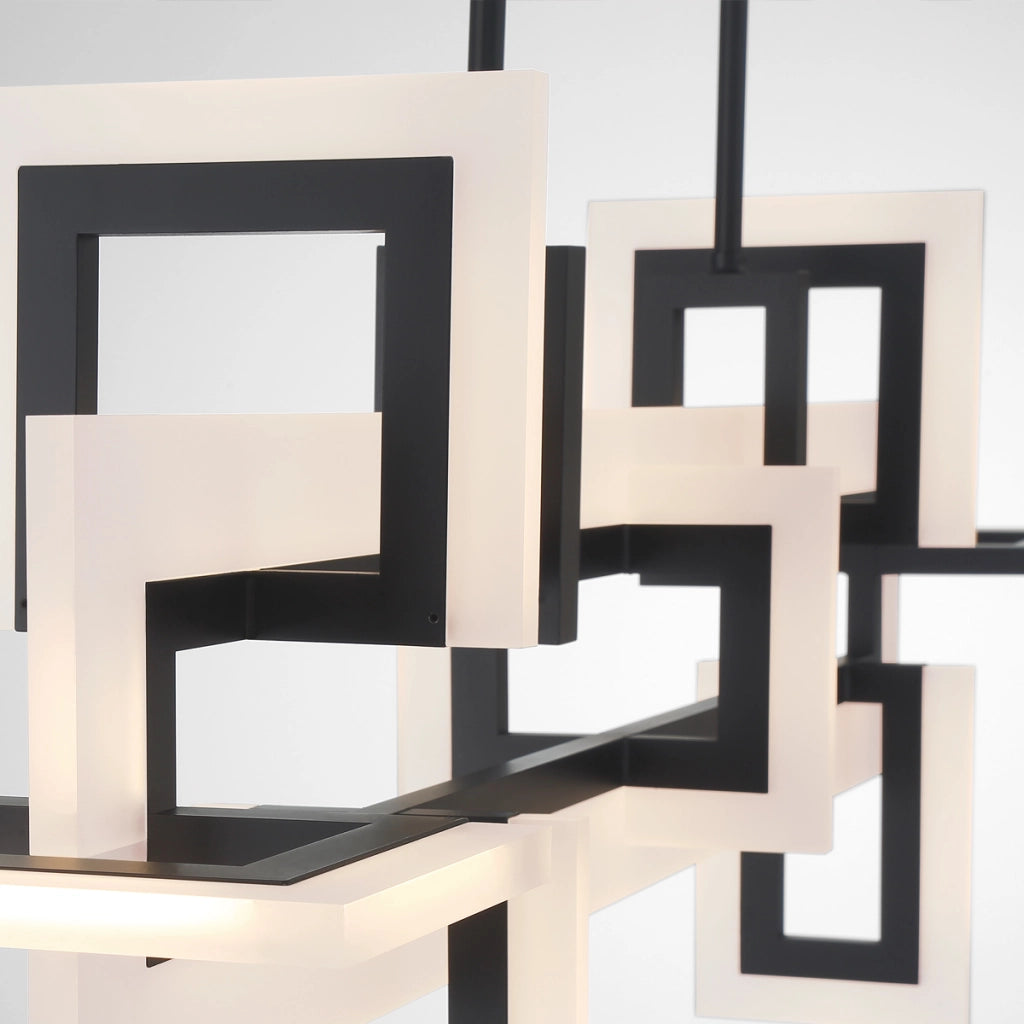 Sospensione LED Inizio Quintiesse 123cm nera 86W dimmerabile