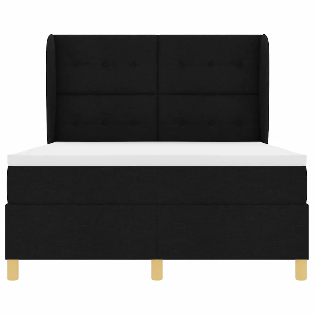 Letto a molle con materasso Nero 200 x 140 cm Tessuto 3340755