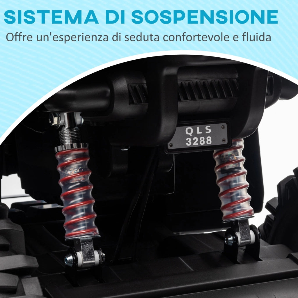 Quad Elettrico per Bambini 3-5 Anni a 12V con Fari e Pedale, in PP e Metallo 100x65x73 cm, Blu