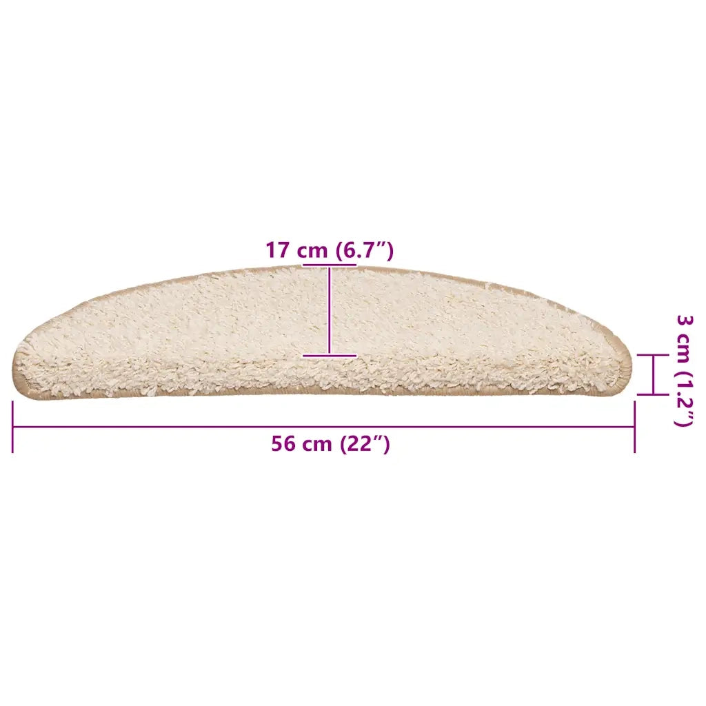 Tappetini per scale 20 pz 56x17x3 cm Crema Semicircolari 3365841