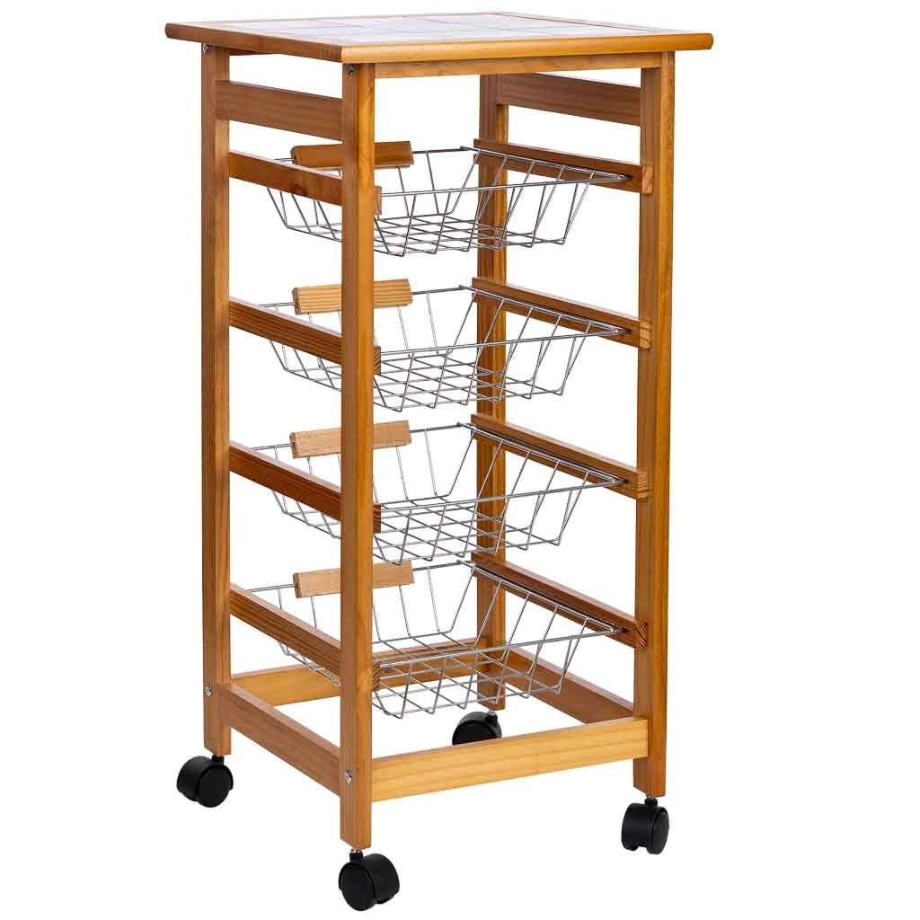 Carrello cucina in legno 37x37x76h cm