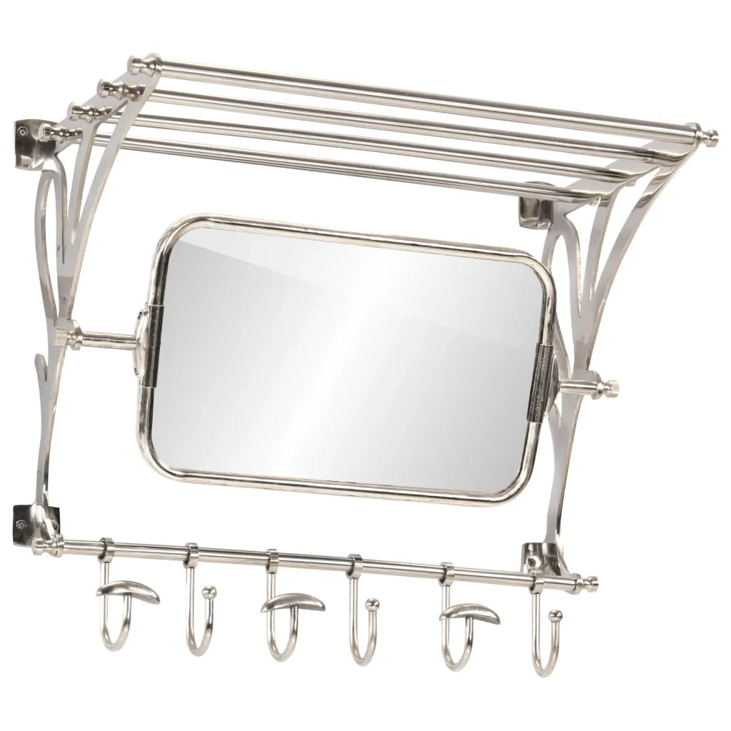 Portapacchi con Appendiabiti e Specchio a Parete in Alluminio CFW5306511