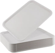 Piatto di servizio rettangolare in plastica - 41,5 x 30,5 cm - 10 pezzi - Piatto per cibo - Fast Food - Utilizzo sostenibile - Piatto per cibo in plastica