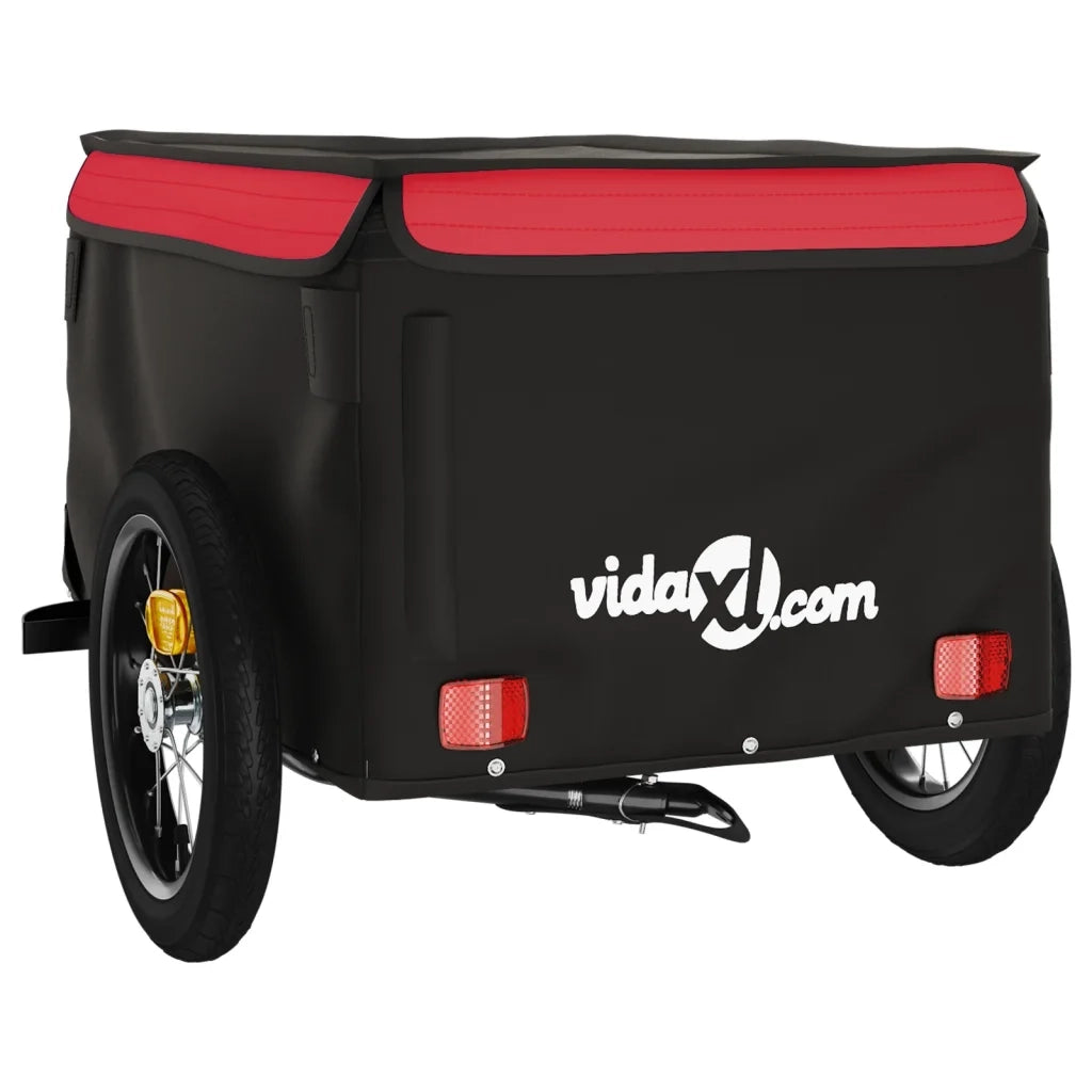 Rimorchio da Bici Nero e Rosso 30 kg in Ferro 94076