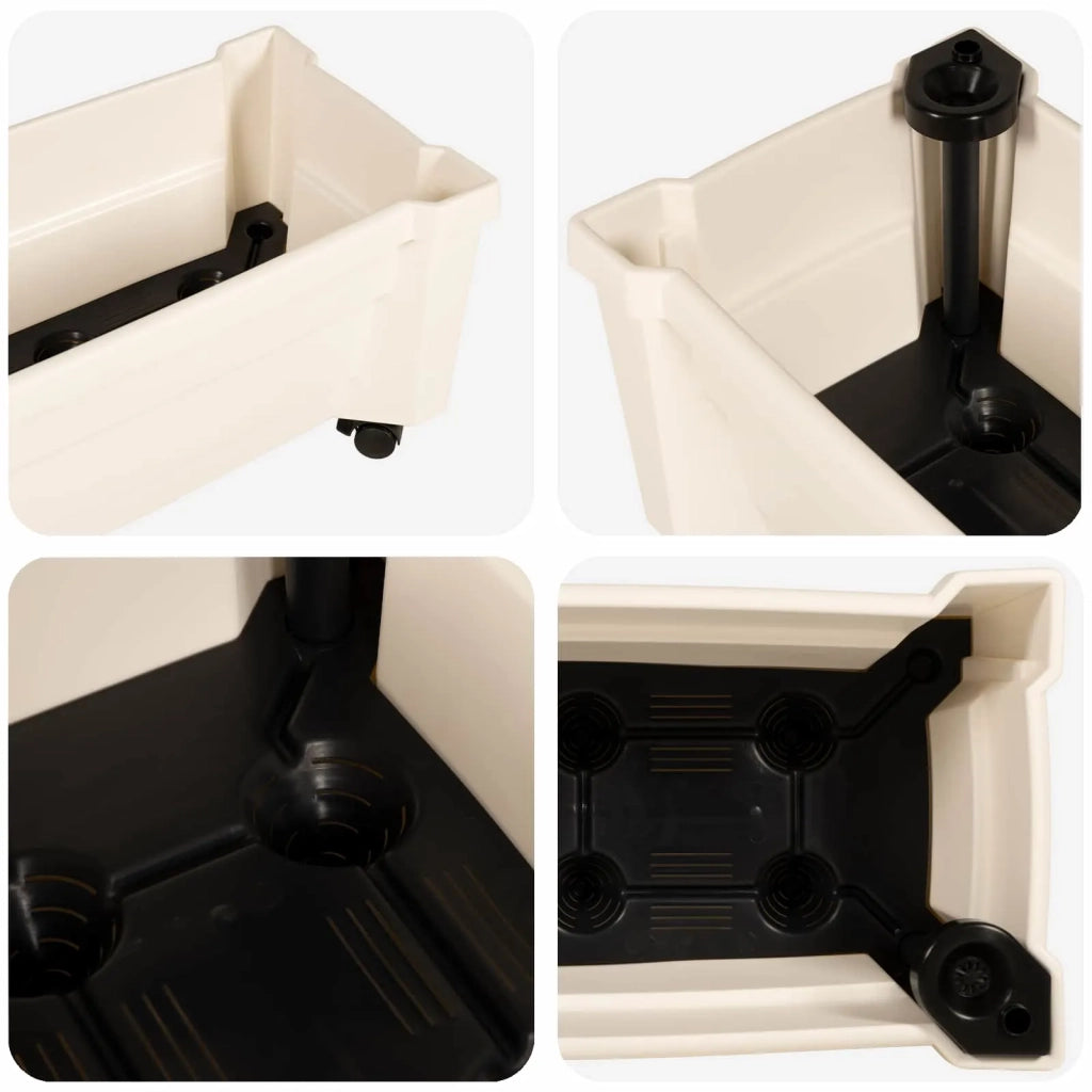 Vaso Calypso con Ruote Bianco 79 x 35 x 33 cm PP 42041719