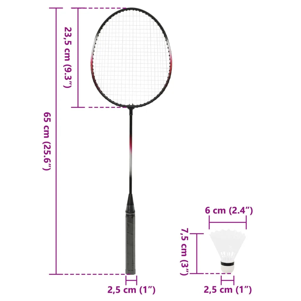 Set da Badminton con 2 Racchette, Rete e Custodia 292x30x152 cm CFW1506228