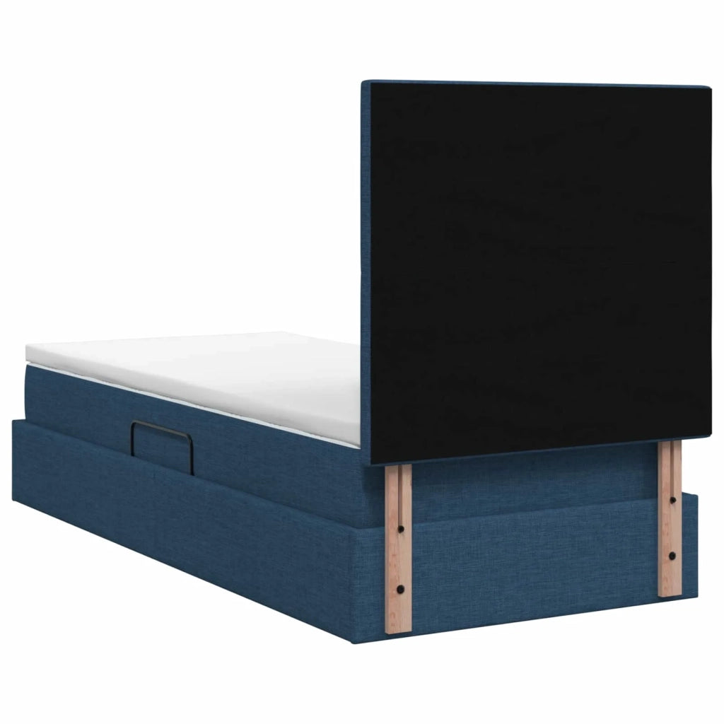 Letto con contenitore LED e materasso Blu 90 x 200 cm Tessuto 3459986
