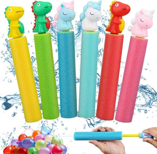 Spruzzatore di schiuma per acqua 6 pezzi - Giocattoli per bambini - Sparatore di acqua per esterno, spiaggia e piscina
