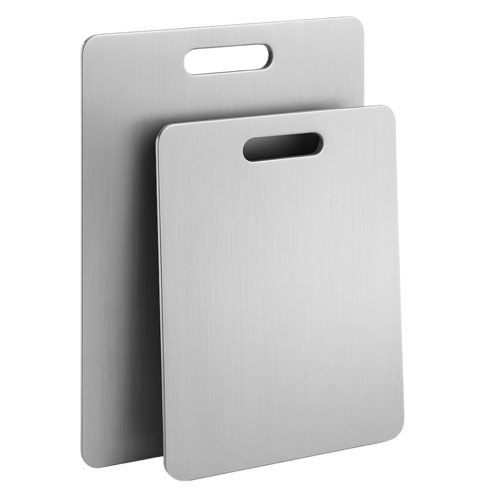 ZOIMANIA - Set 2 Taglieri in Acciaio Inox AISI 304 - Spessore 15/10 (1,5 mm) - Misure: 20x30cm + 30x40cm - Satinato Antigraffio - Bifacciali - Lavabili in Lavastoviglie