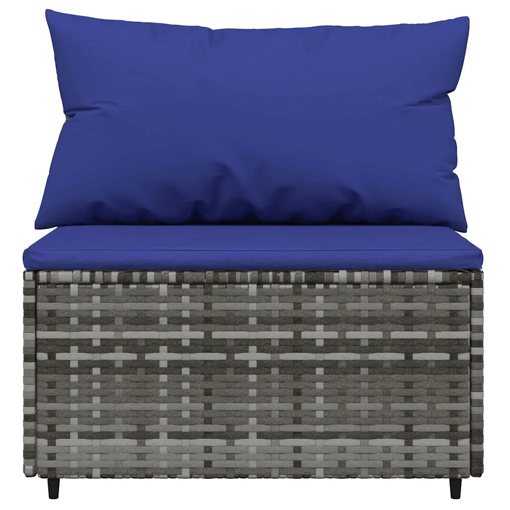 Set Divani da Giardino 4 pz con Cuscini in Polyrattan Grigio 319848