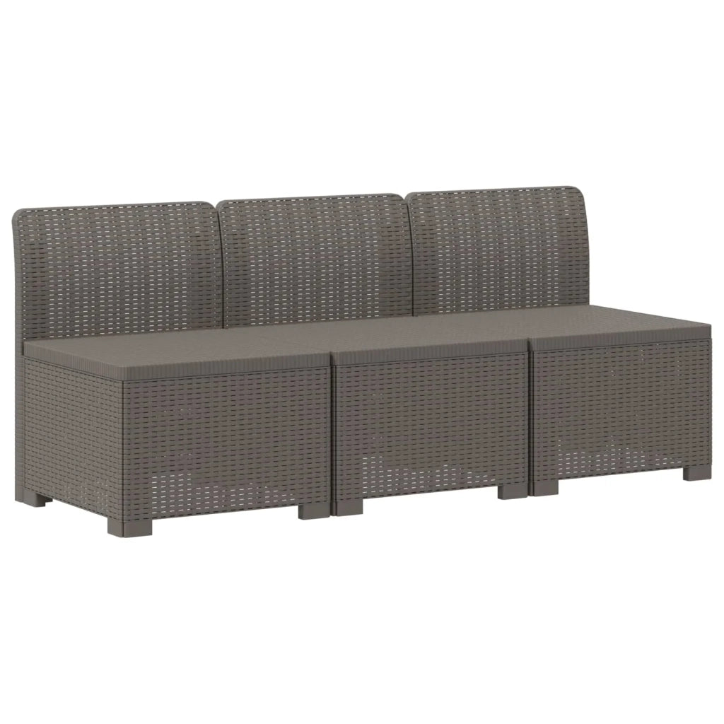 Divano da esterno-Divano da Giardino 3 posti con cuscini in look rattan PP 916047