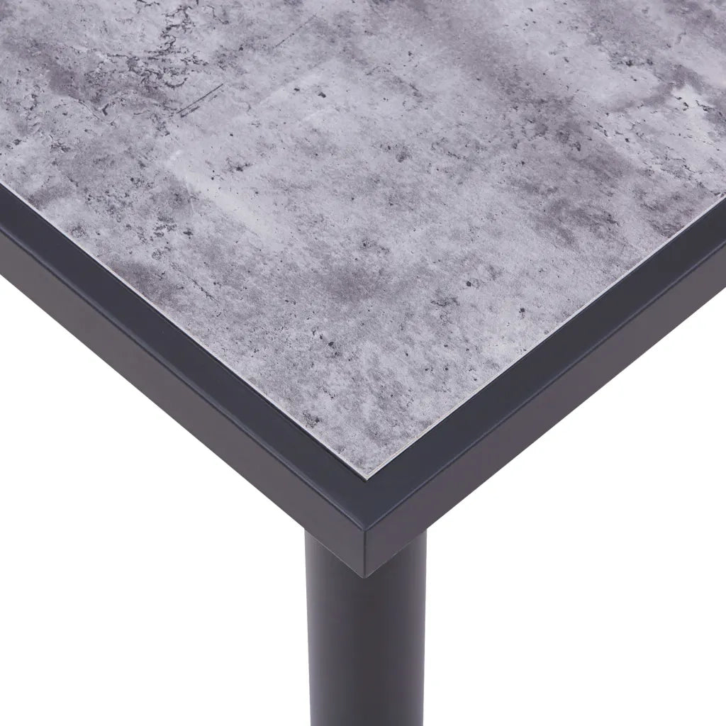 Tavolo da Pranzo Nero e Grigio Cemento 120x60x75 cm in MDF 281857