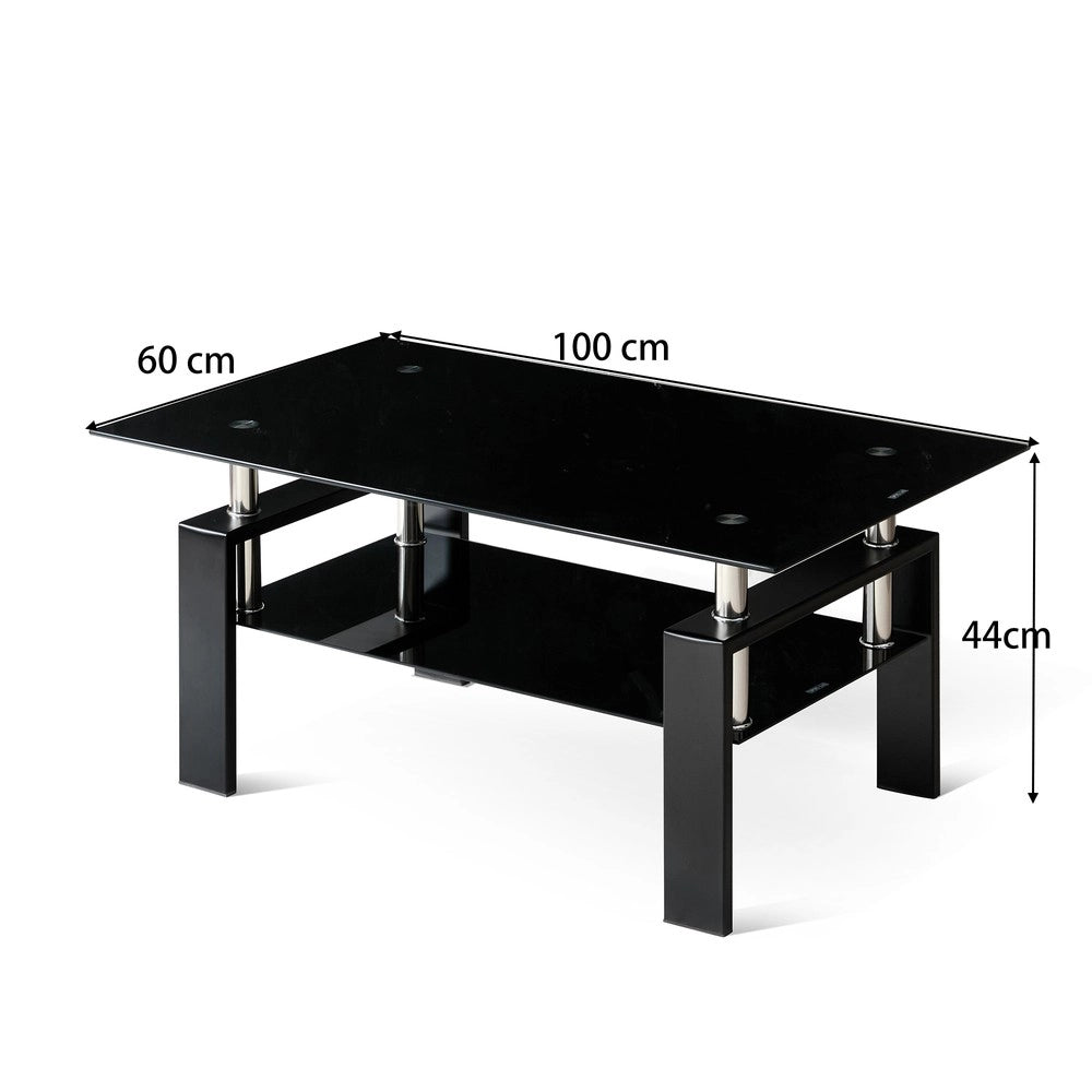 Tavolino da Caff¨¨ in Vetro Temperato ¨C MINIMAL ¨C Nero
