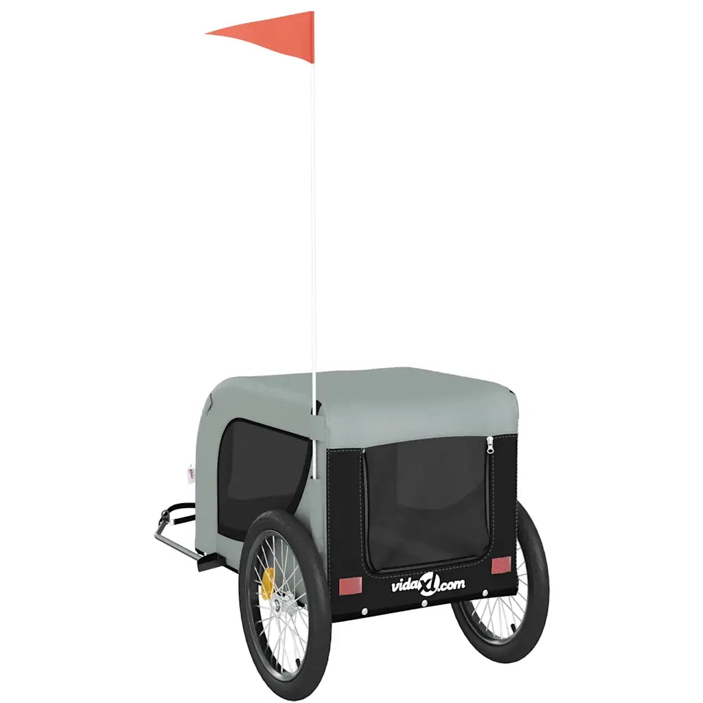 Rimorchio da Bici per Animali Grigio e Nero Oxford e Ferro 94007