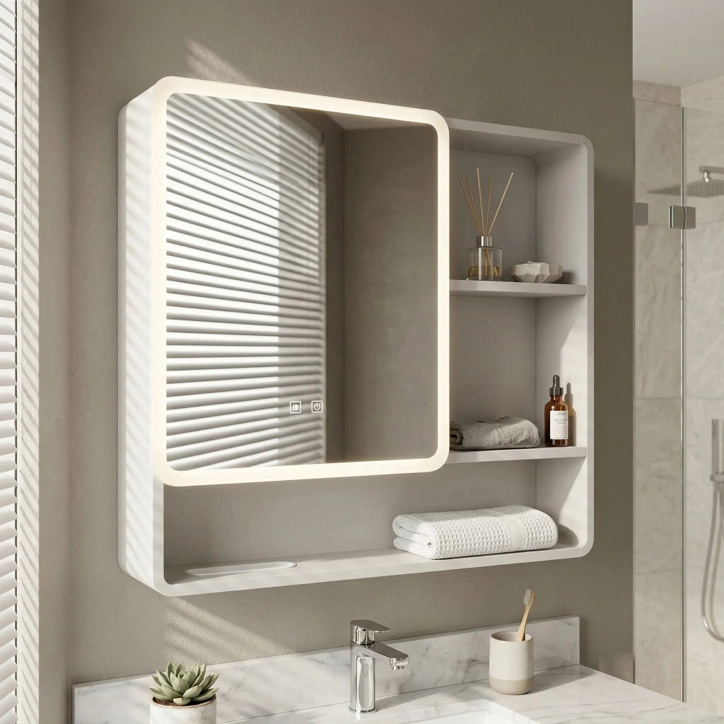 Armadietto Con Specchio Led M1016-70 70x65
