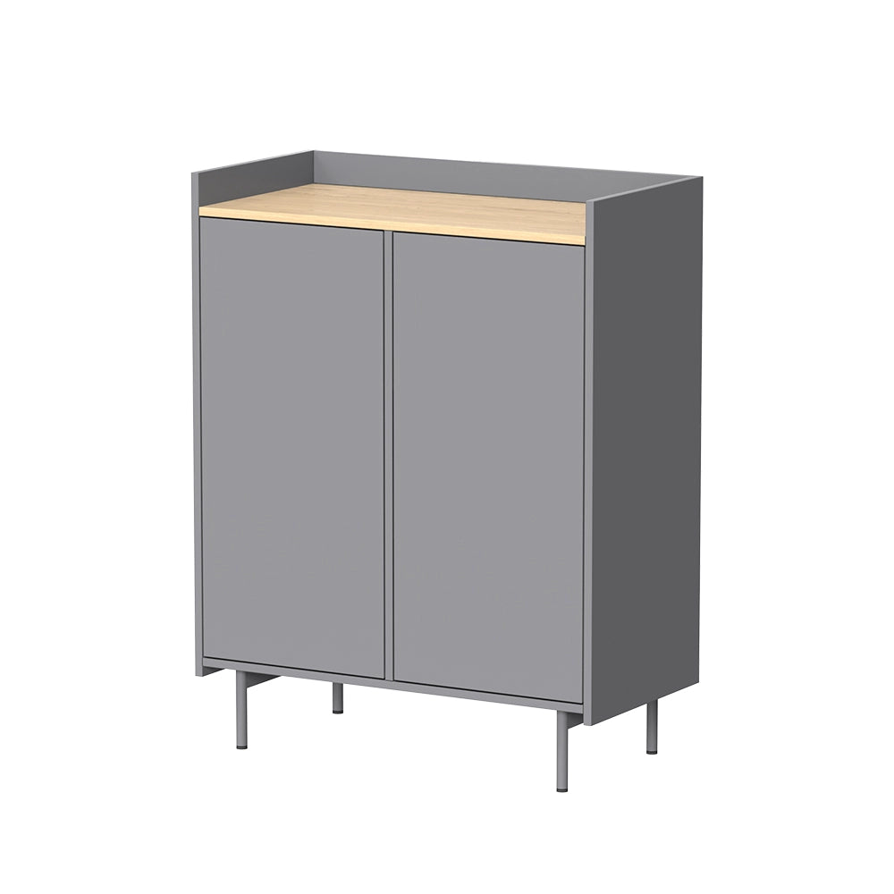 Vicco Credenza Grigio/quercia 80 x 103 cm con 6 scomparti