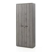 Armadio da Ufficio - Mobile con 2 Porte e scaffali in grigio effetto legno | Collezione SOON | Meublorama