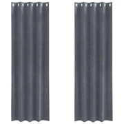 Tende Oscuranti | Tende Blackout 2 pz Grigio chiaro 140 x 245 cm Velluto