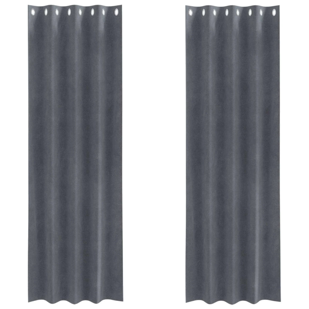 Tende Oscuranti | Tende Blackout 2 pz Grigio chiaro 140 x 245 cm Velluto
