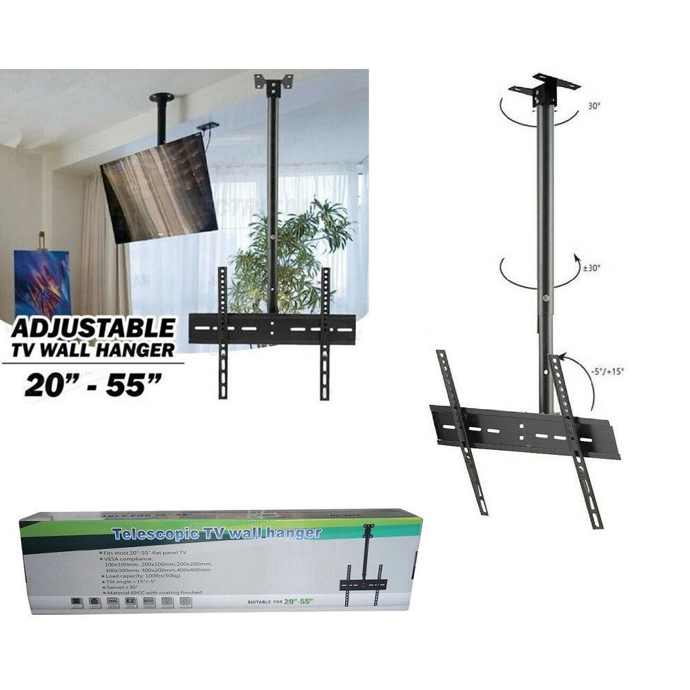 Trade Shop - Supporto Staffa Tv Televisore Lcd Plasma Led Da 20 A 55 Pollici Da Soffitto 807a -